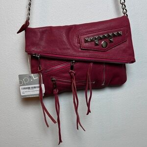 NWT Pink Leather Crossbody with Stud Accents and Dust Bag